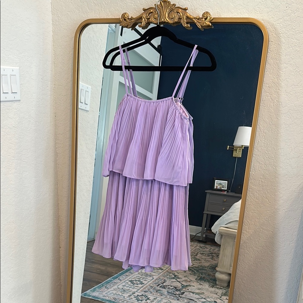 Lavender Layered Pleated Romper